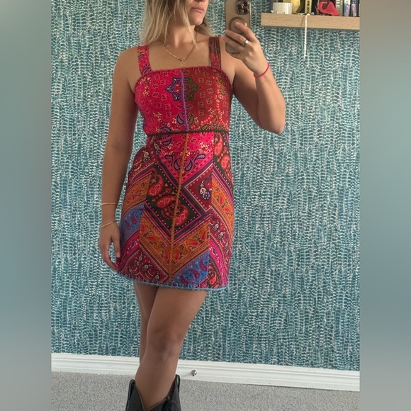 Farm Rio Patterned Patchwork Print Mini Dress - Picture 4 of 4